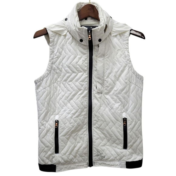 G-Star Raw Authentic Women's Quilted Full-Zip Hoodie Vest Size Medium - Picture 1 of 10